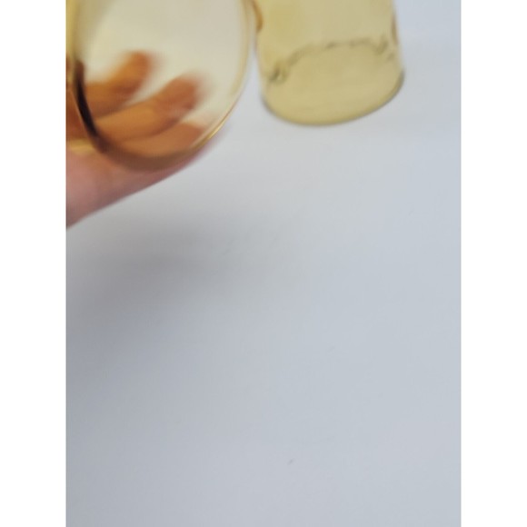 Hazel Atlas Glass Amber Capri Dot ELDORADO GOLD 10 oz Tumblers Set of Two - Picture 6 of 12